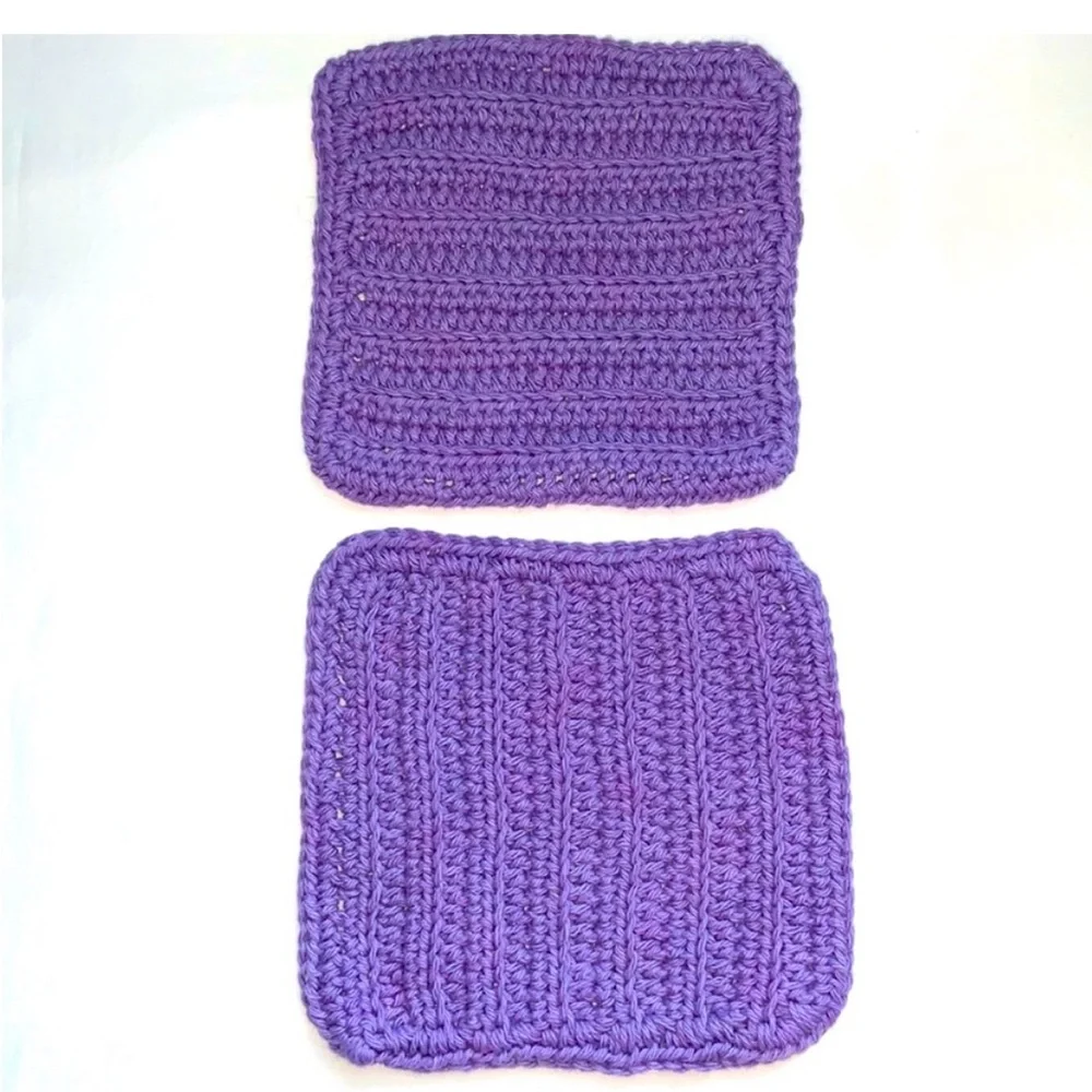 HAND CRAFTED Crochet Colorful Purple 100% Cotton AllPurpose Dish or Wash Cloths